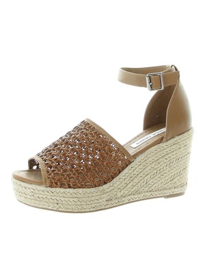 

STEVE MADDEN Женские коричневые эспадрильи на танкетке 1 дюйм на платформе Joni Toe 8,5 м, Коричневый, JONI01S1