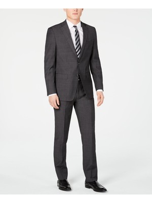 

CALVIN KLEIN Mens Grey Flat Front, Straight Leg Slim Fit, Серый