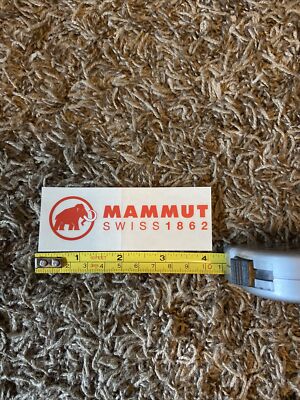 Mammut Swiss 1862 Rect Sticker Decal White Red Authentic Outdoor Climb Mammoth