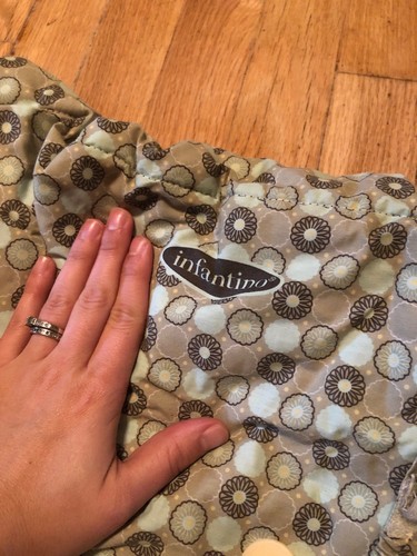 Infantino Brown Green Flower Shopping Cart Cover