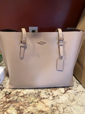Coach Mollie Leather Tote for Women - Beige