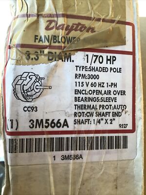 Dayton Fan Blower Motor 3M566A