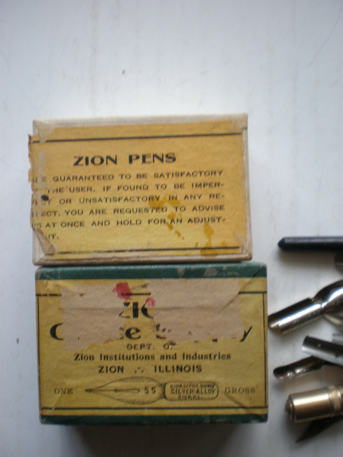 Mixed Lot Vintage Antique Fountain Pen Nibs & Boxes Calligraphy Writing Pen Ink