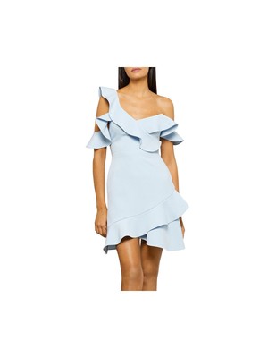 

Женское голубое мини-платье One Sho с асимметричным подолом BCBG MAXAZRIA, Light blue