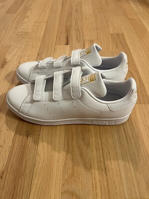 New Adidas Men s Size 11.5 Stan Smith CF White & Gold Shoes FX5508
