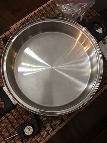 EUC ERA 12” STAINLESS STEEL ELECTRIC MULTI-COOKER OIL CORE FRY PAN SKILLET 16LP