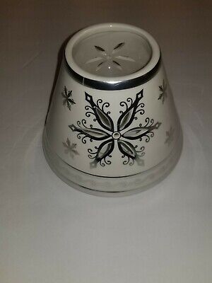 Yankee Candle Angel Wings jar shade ivory white with silver snowflakes NIB
