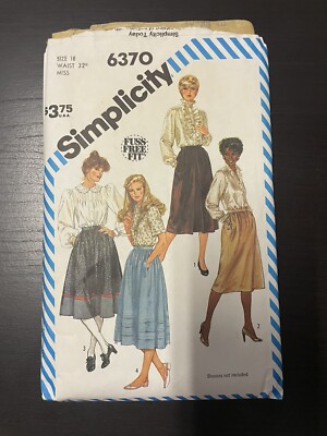 Simplicity Fuss Free Fit 6370 Sewing Pattern Skirt with Pockets Size 18 Uncut