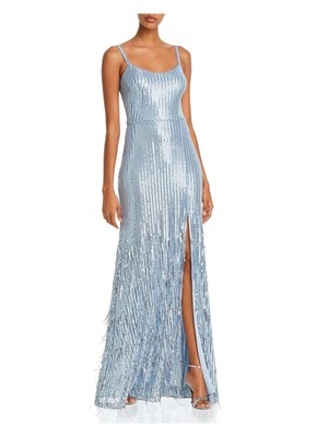 

AQUA FORMAL Женское голубое вечернее платье-футляр на тонких бретельках для подростков, Light blue