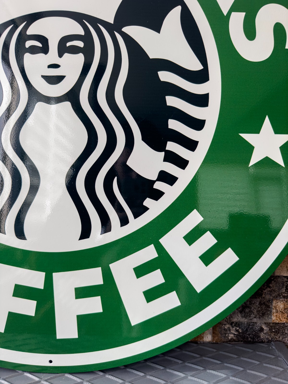 Vintage Starbucks Coffee Heavy Metal Sign - XXL 