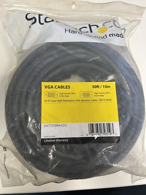Startech 6ft High Resolution VGA HD15 Video Monitor Cable Male-Male 1920x1200