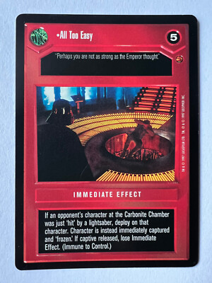 Decipher Star Wars Cloud City CCG RARE UNPLAYED BB All Too Easy