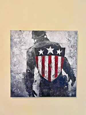 Captain America The First Avenger  Canvas Painting Abstract Art  Brush Strokes