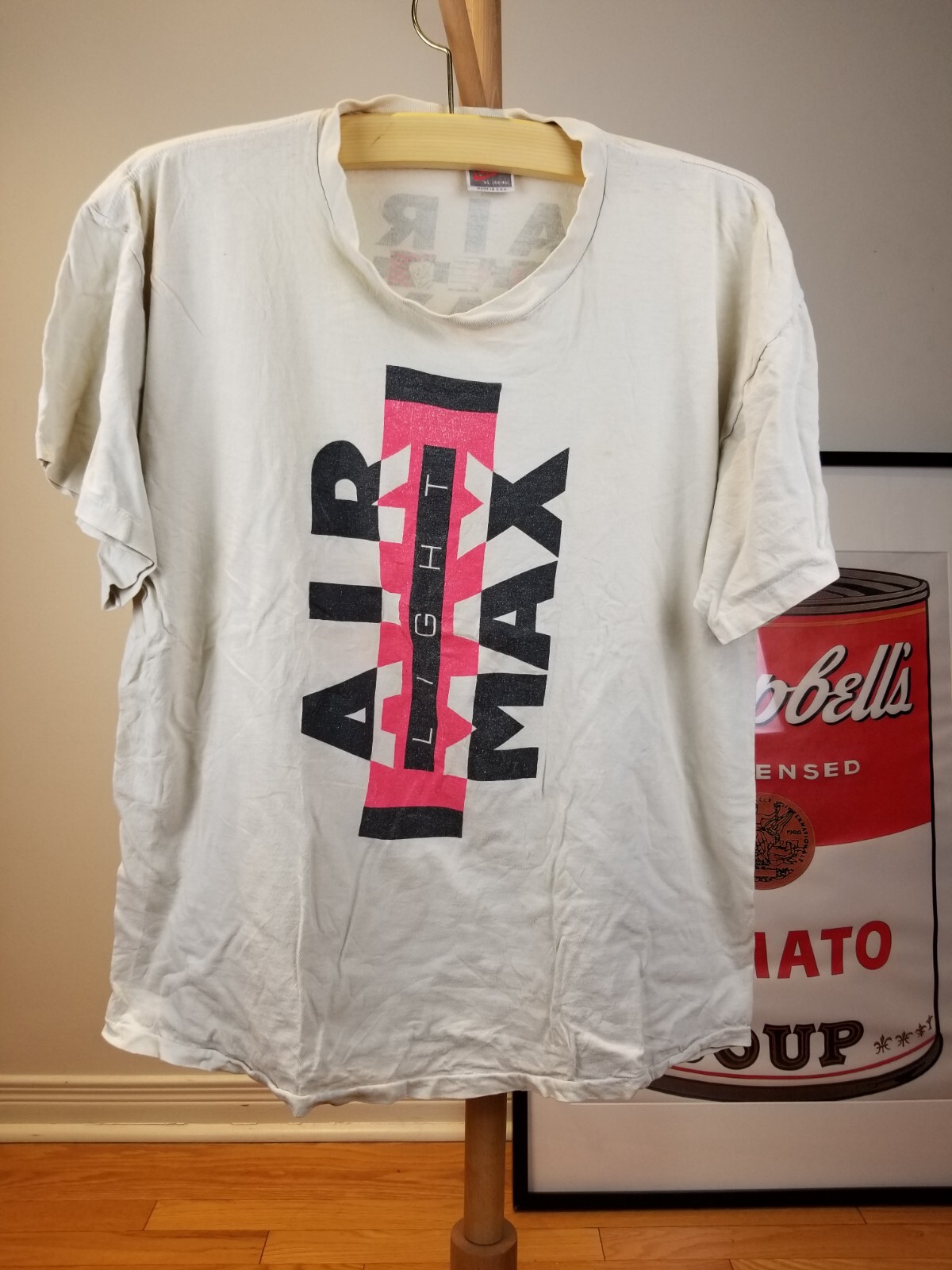 VINTAGE 90' NIKE AIR MAX LIGHT SINGLE STITCH T WHITE T-SHIRT