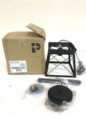 Progress Lighting Briarwood 1-Light Black Farmhouse Mini-Pendant Light (OPEN)