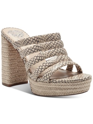 Женские бежевые сандалии со змеиным принтом VINCE CAMUTO 1 на платформе-эспадрилье, 8 М