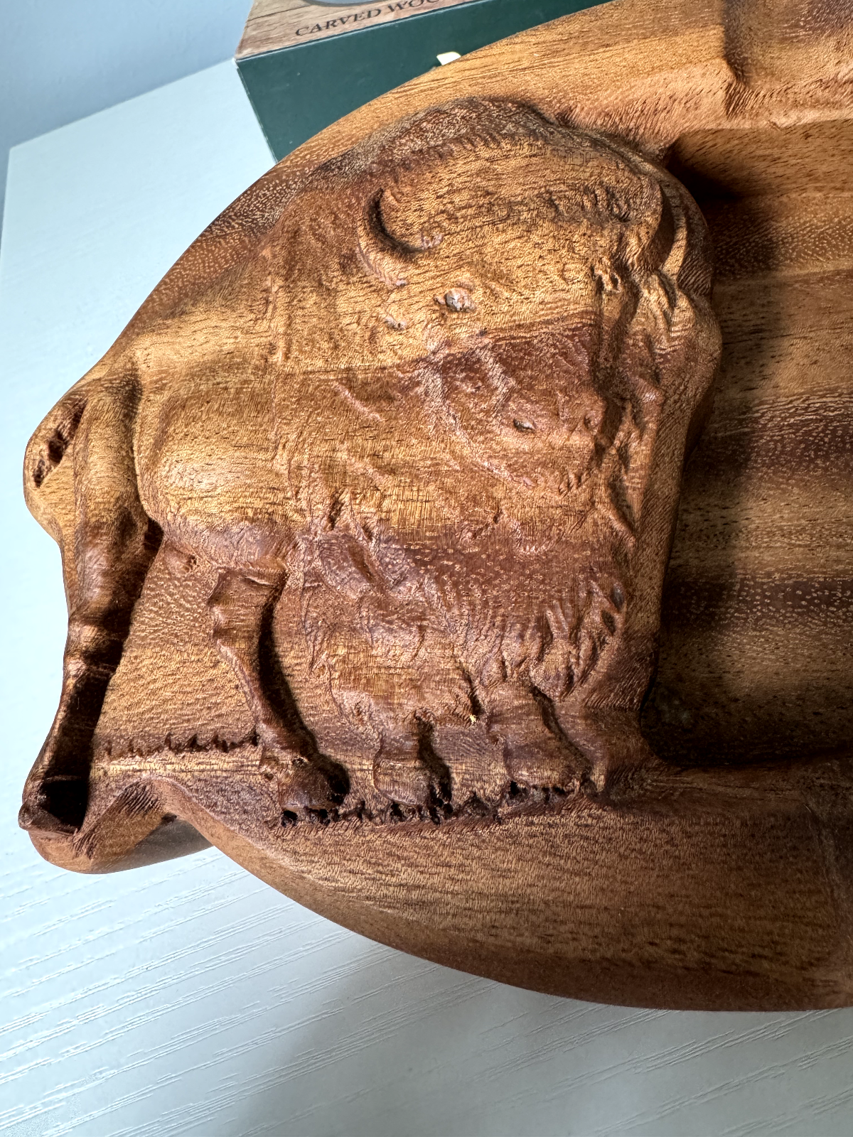 Buffalo Trace Carved Wooden Cigar Ashtray - New