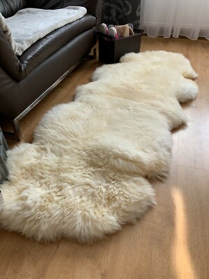 Lammfell Sheep Skin Schaffell Sheepskin Doppel,Quadro,Sexto Teppich 180cm-200cm