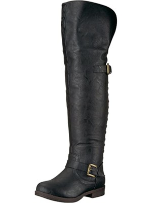 

JOURNEE COLLECTION Женские черные сапоги со скрытым карманом на блочном каблуке Kane Toe, Черный, 002559