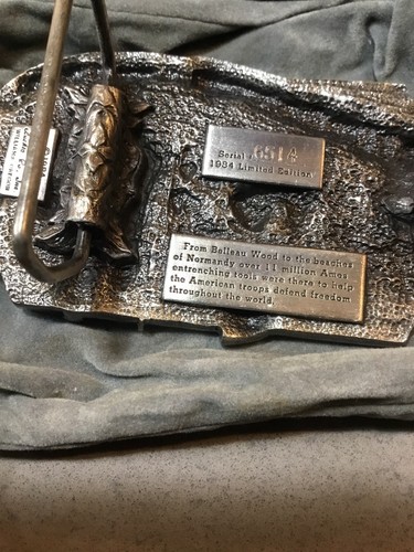 Vtg Limited Ed 1984 Ames Belt Buckle Serial #6514 Ames Tools Fights For Freedom