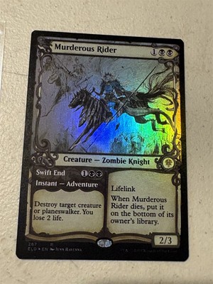 mtg showcase foil Murderous Rider // Swift End, Throne of Eldraine