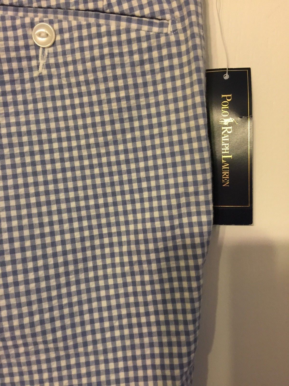 Men's POLO RALPH LAUREN Blue Gingham Check Shorts 30 NWT NEW Classic Fit 9