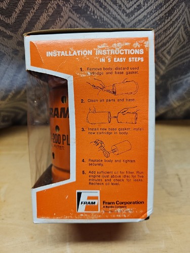 FRAM CH-200PL Oil Filter Cartridge FOR 58-63 CHEVY V8 283,327,348 GM (AB8)