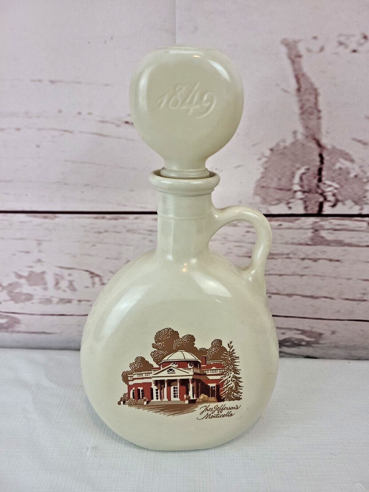 Vintage Fitzgerald 1849 Jefferson's Monticello Empty Bottle Decanter 4/5 Quart