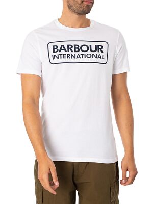 

Мужская футболка с большим логотипом Barbour International Essential, белая, Белый, MTS0369WH11
