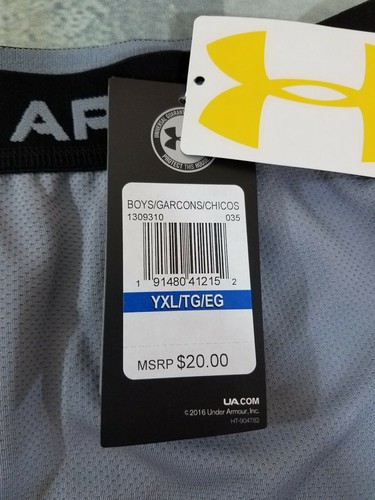 Under Armour Youth Shorts Tech Prototype Style 1309310 Gray YXL No Pockets NWT