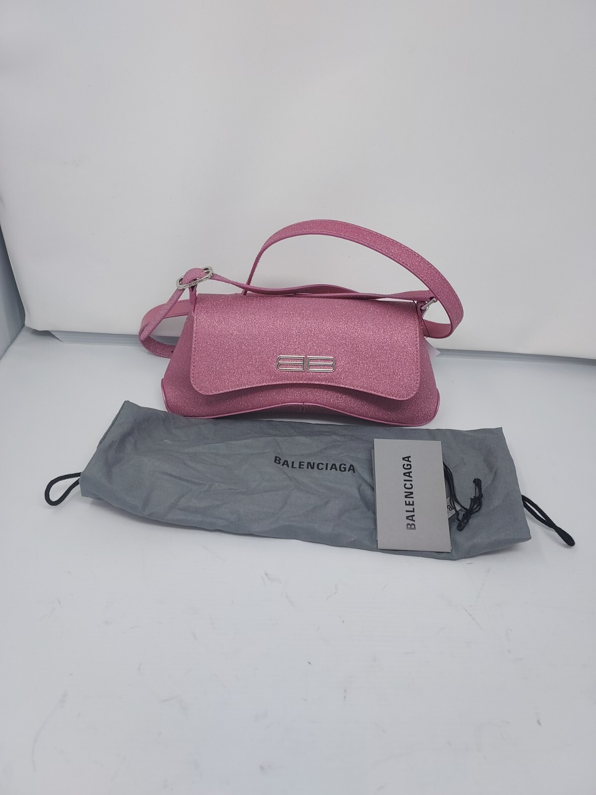 BALENCIAGA Pink Sparkle XX Small Flap Shoulder Bag NEW | eBay