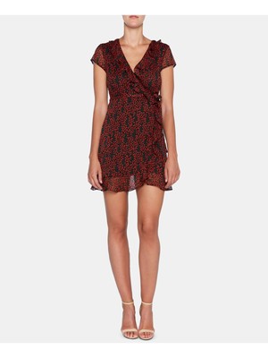 

Женское красное мини-платье BARDOT с рукавами-лепестками и V-образным вырезом + расклешенное платье Размер: 6\S, Красный