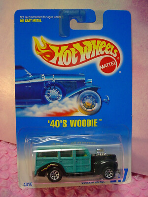 1994 Hot Wheels '40'S WOODIE #217  teal/black; 7sp  1/64 diecast