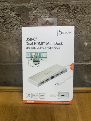 j5create JCD381 USB-C Dual HDMI Mini Dock - ''BRAND NEW''