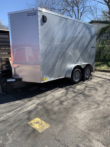 7X12 V-NOSE ENCLOSED CARGO UTILITY TRAILER,RADIAL TIRES, LED LIGHTS,5YR WARRANTY