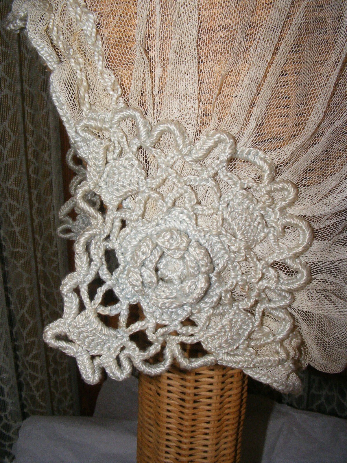 1920S FLAPPER BOUDOIR CAP SLEEPING HAT NET LACE HAT VINTAGE FLAPPER FASHIONS M