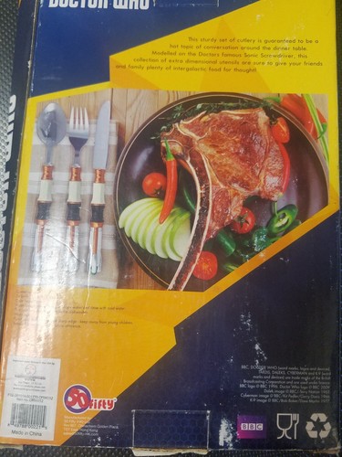 BBC DOCTOR WHO CUTLERY SET, Doctor Who Sonic Screwdriver Utensil Set
