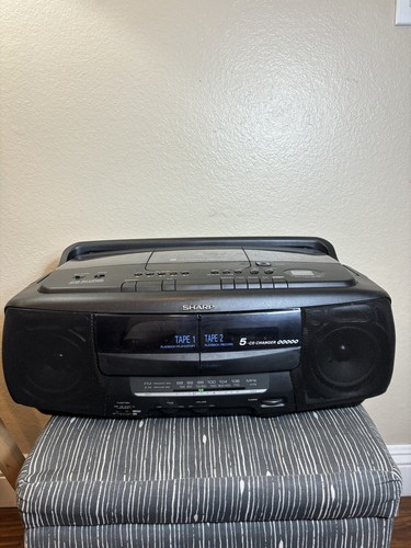 Sharp Boombox CD Tape Compact Disc Cassette 5 Changer WQ