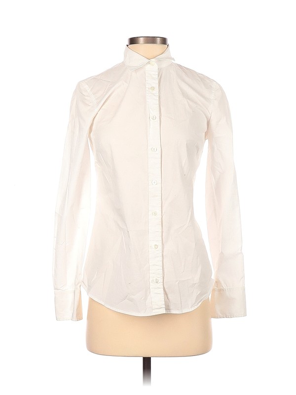 J.Crew Women Ivory Long Sleeve Button 
