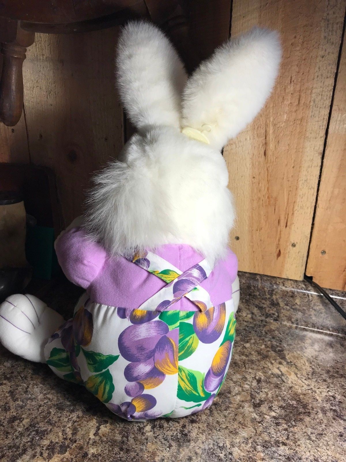 Kids of America Stuffed Plush Purple Floral Easter Bunny Rabbit