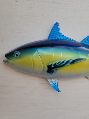 Blue Fin Tuna Hand Painted 18" Replica Wall Mount Sculpture Game Fishing Sport