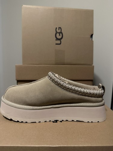 Pre-owned Ugg Tazz Mustard Seed Women's Size 9w Platform Slippers - Beige (1122553-mdsd) In Yellow
