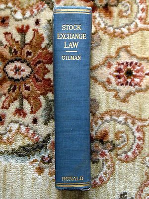 1923 NEW YORK STOCK EXCHANGE LAW re: NYSE TRADING, STOCKBROKERS, BROKERAGE FIRMS