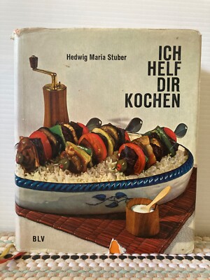 Vtg 1965 Ich Helf Dir Kochen German Cookbook Hedwig Maria Stuber HC DJ