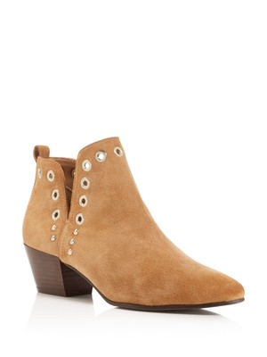 

SAM EDELMAN Женские коричневые кожаные ботильоны без шнуровки с люверсами Rubin Toe Block Heel SAM EDELMAN, Коричневый, E8456L1
