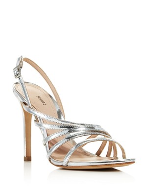 

Кожаные босоножки на каблуке SCHUTZ Prata Silver Straps Taila Stiletto, Серебряный, S0138713310003