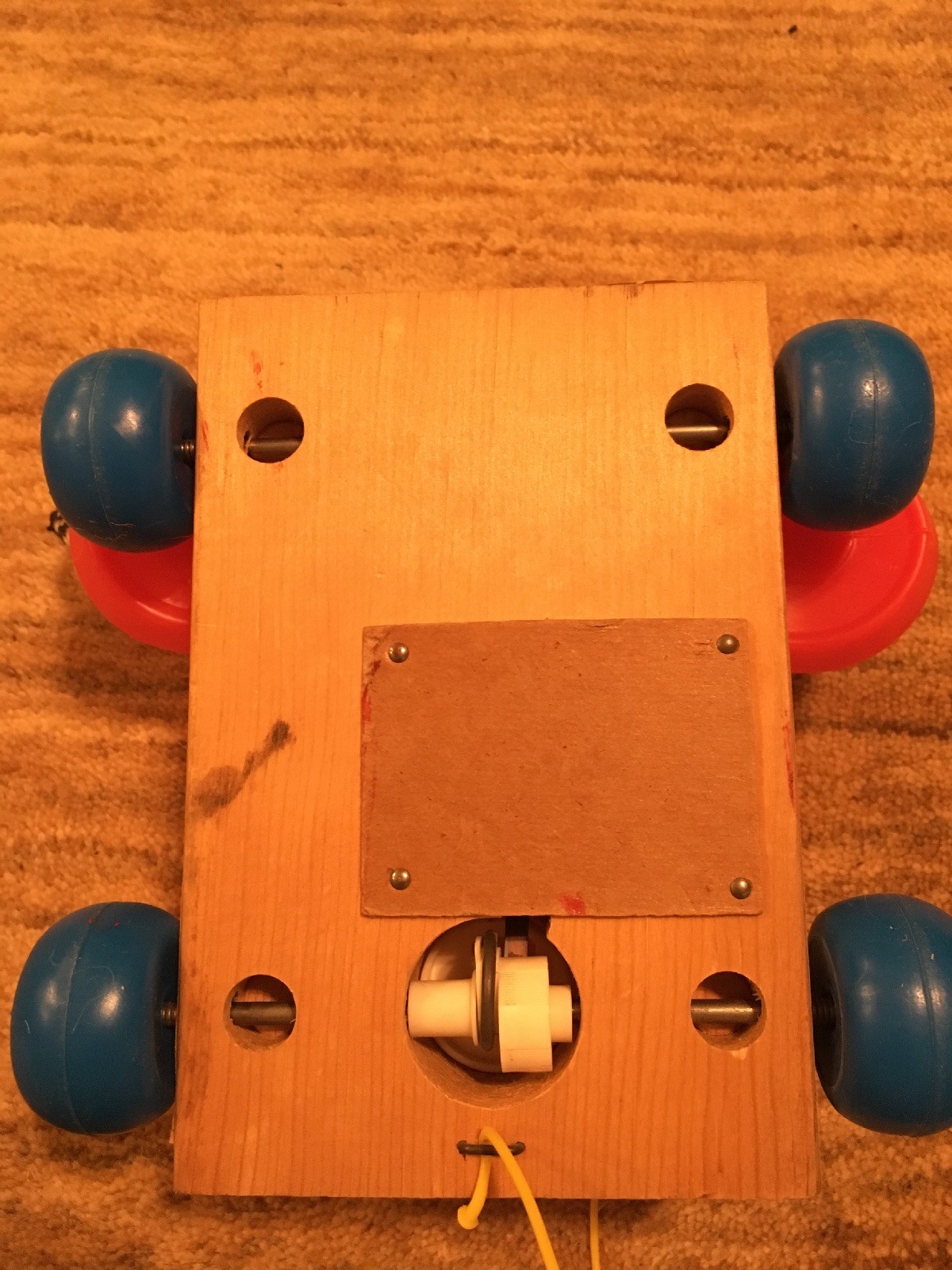 Fisher Price 1961 Chatter Phone Wooden Base/Vinyl Wheels