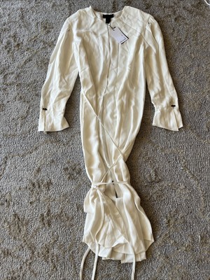 Haus Alkire Womens Short Sleeve Dress White Silk Size 6 MSRP $1295