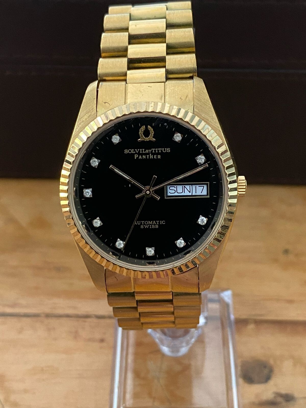SOLVIL et THTUS panthert 時計 Solvil Et Titus PantHer 30mm Vintage Unisex Gold Swiss Date