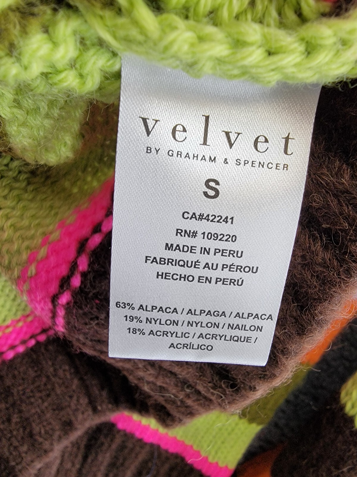 Velvet by Graham & Spencer Nessie Striped Sweater Women's S Multi Crew Neck L/S - Picture 13 of 16